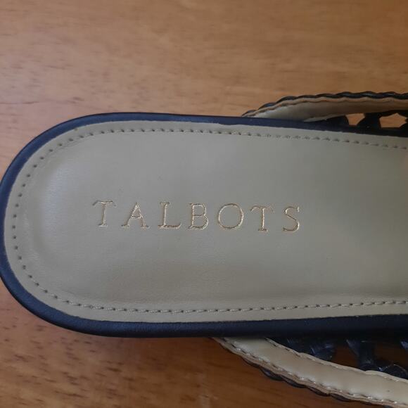 Talbots Edison Womens Almond Toe Open Back Bow Detail Black Mules Size 9 1/2 - Picture 6 of 8